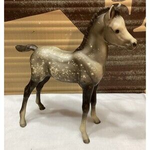 Breyer Traditional Vintage Proud Arabian Foal Dapple Gray #220 Unmarked 6.5x6.5"